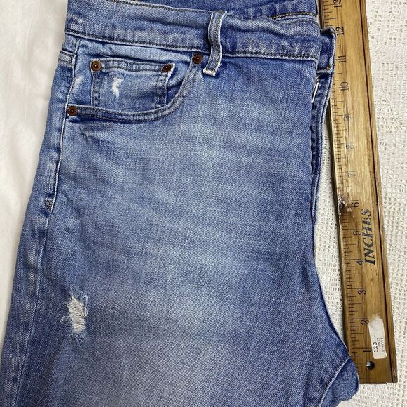 GAP Jeans Best Girlfriend Distressed Relaxed Denim Light Wash Womens 33 Blue - Picture 8 of 9